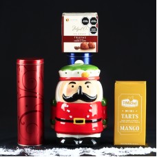 Nutcracker Ceramic Cookie Jar Gift Set