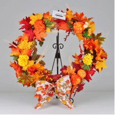 Artificial Autumn Wreath with LED Lights
