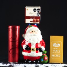 Traditional Santa Claus Cookie Jar with delicious treats
