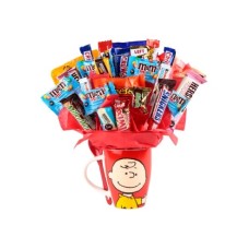 Candy Bouquet in Charlie Brown mug