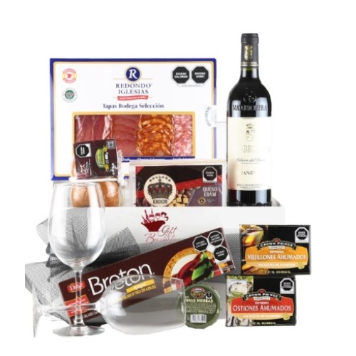Deluxe Gourmet Gift with Matarromera Wine, Charcuterie, Cheese, Cookies and More