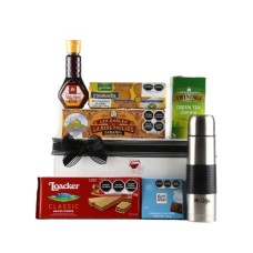 Perfect Gift Box with Thermo Mr. Coffee, Imported Cookies and Tea