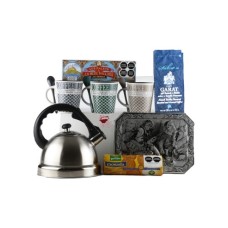 Mr. Coffee Stainless Steel Tea Kettle, ceramic cups tea set & sweet treats Gift Box Mr. Coffee Stainless Steel Tea Kettle, ceramic cups tea set & sweet treats Gift Box