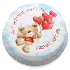 ted heart balloons cake (large cake (servers 40-55))