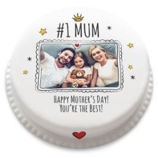 No 1 Mum Photo Cake (large cake (serves 40-55))