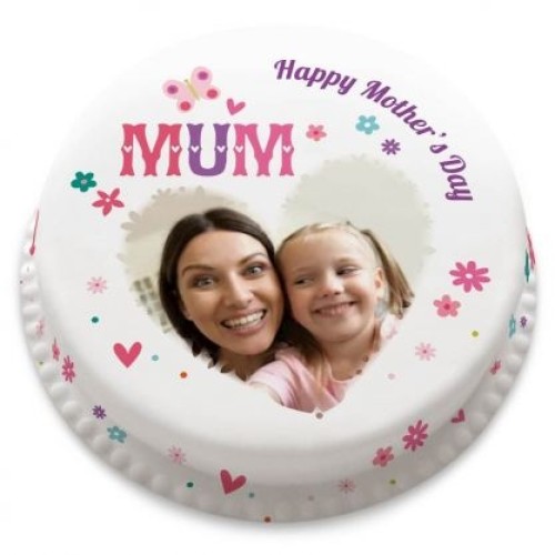 Mum Heart Photo Cake (letterbox gift cake (serves 2-4))