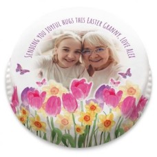 tulips and daffodils photo cake (Large (serves 40-55))