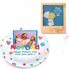 no 1 dad photo gift set (letterbox cake set(xs) serves 2)