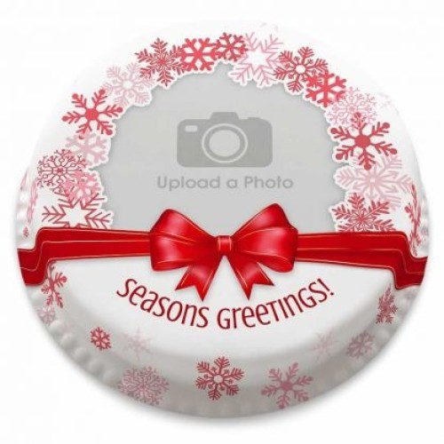 Festive Bow Photo Cake (medium cake (serves 18-25))