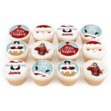 12 Santa Photo Cupcakes