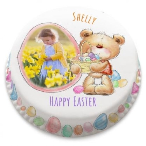 easter egg photo cake (small party cake(serves 10-12))