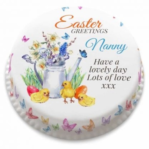 easter greetings cake (large cake(serves 40-55))