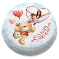 Ted Heart Photo Balloons Cake (letterbox gift cake (serves 2-4))