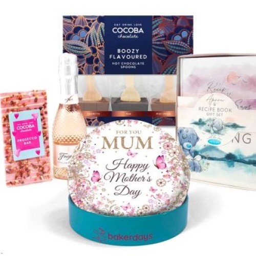 Mother's Day Boozy Hamper (letterbox gift cake (serves 2-4))