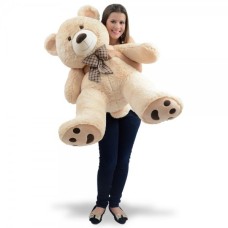 Giant Teddy Bear 1 Meter And 8 Cm - Willian With Plaid Bow