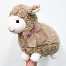 Plush Sheep 30 Cm - Light With Brown Bow