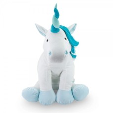 Plush Unicorn 65 Cm - White Cushion With Blue Details