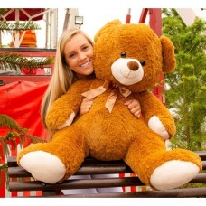 Teddy Bear 90 Cm - Eitor With Brown Bow