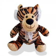 Plush Tiger 21 Cm Sitting - Little With Caramel Bow