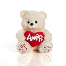Stuffed Bear 31Cm Sitting - Yupi With Pearl Heart