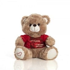 Stuffed Bear 32 Cm Sitting - With My Love For You Brown Shirt