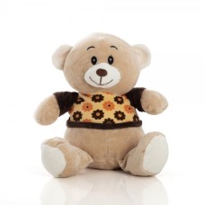 30 Cm Teddy Bear - Fergie With Floral Orange Shirt