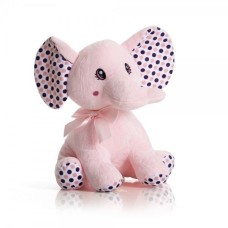 Plush Elephant 26 Cm Sitting - Baby Polka Dot Pink