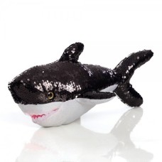 Plush Shark 43 Cm - Magic Shark With Black Reverse Sequin