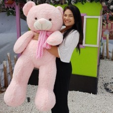 Teddy Bear 1 Meter And 10 Cm - Ruby With Pink Scarf