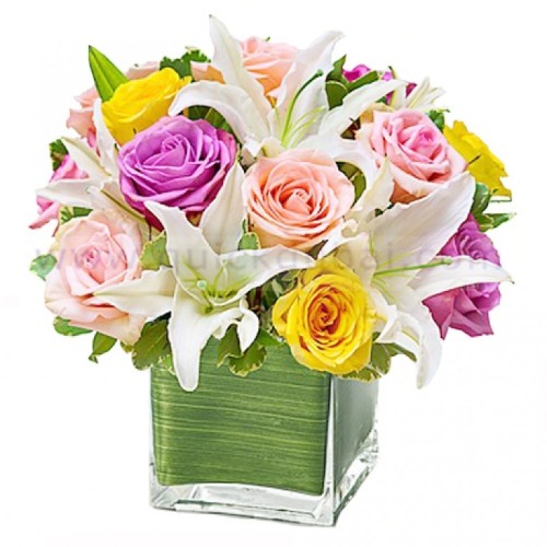 Pastel Rose and Lily