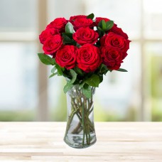 Vase of 12 Red Roses