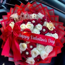 50 Roses Happy Valentine's Premium Bouquet