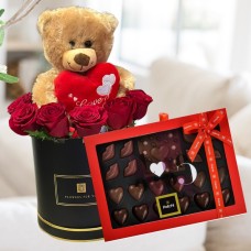 Plushy Roses with Patchi Love Window