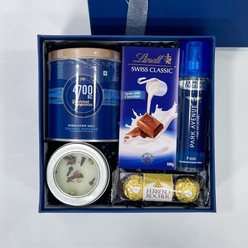 First Year of Love Gift Set - Salt Caramel Popcorn, Chocolate & More for Him