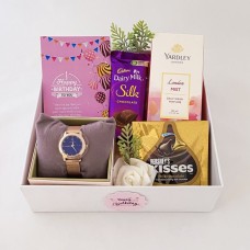 Luxury Gift Hamper - Stylish Watch, Perfume, Chocolate & More