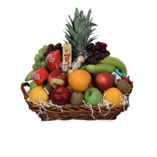 Fresh Fruit & Chocolate Basket Arrangement