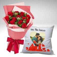 Roses & Personalized Pillow