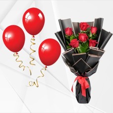 Roses Bouqet & 3 Balloons