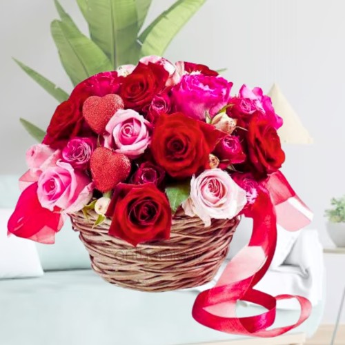 Lovely 14 Roses in Basket