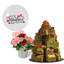 Valentine Cube Tower – Japanese Matcha Brownies