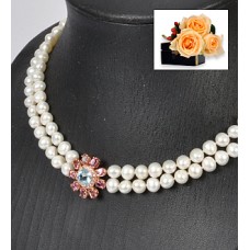 Narumi Pearl Blue Topaz Necklace