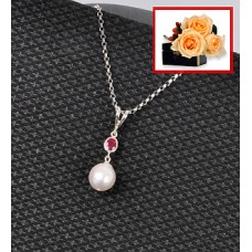 Akoya Pearl with Precious Ruby