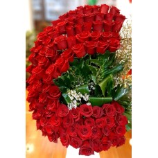 Crescent of 100 imported roses