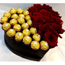 MIXED Heart of Roses and Ferrero Rocher