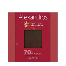 3 Handmade dark chocolate with chili pepers from Attica "Alexandros" 90g