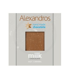3 Handmade milk chocolate with crispy caramel & salt from the Himalayas, from Attica "Alexandros" 90g