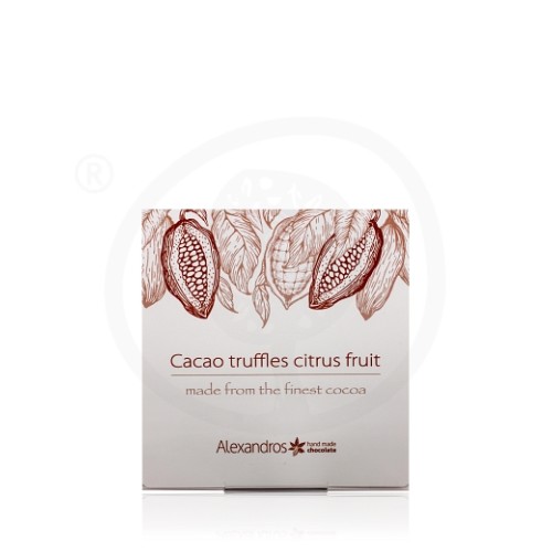 3 Handmade cacao truffles with citrus fruit from Attica 