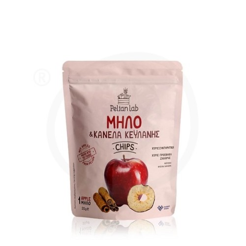 10 No added sugar red apple chips with cinnamon, from Pelion 