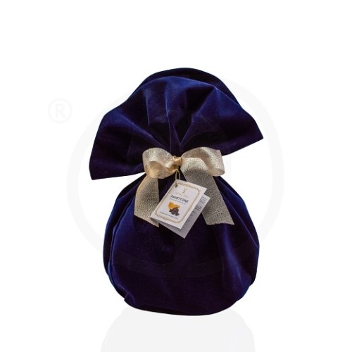 Handmade Panettone Chocolate Orange in velvet pouch 