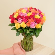 Armful Of Multicolored Max Havelaar Roses (60 Roses)